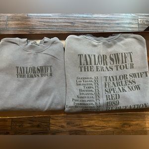 Taylor Swift Eras Tour Crewneck (blue-grey) runs large